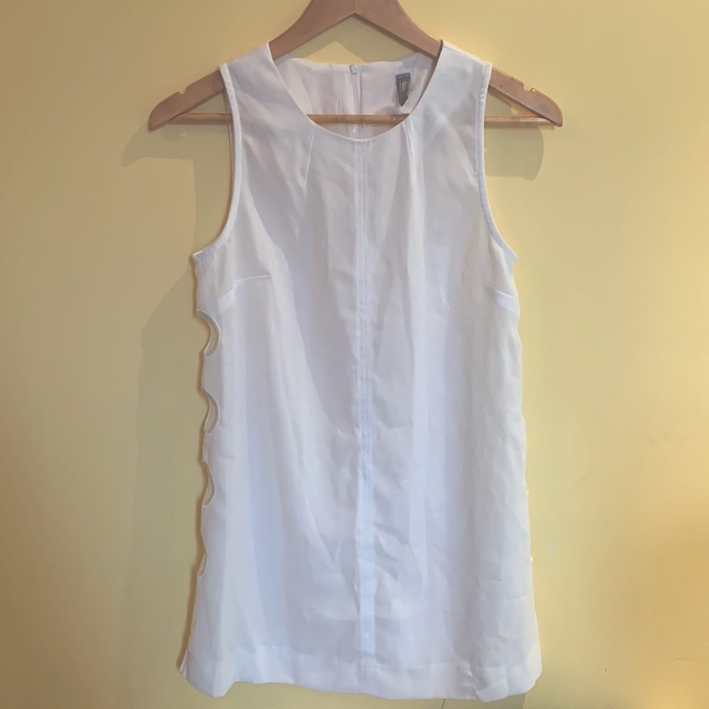 White tunic with cut outs